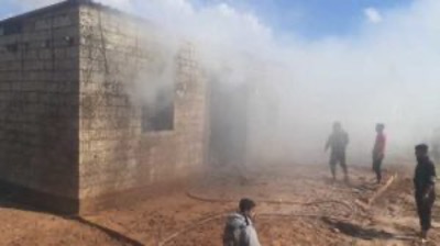 إخماد حريق في قرية كريفاتي التابعة لناحية تل كوجر