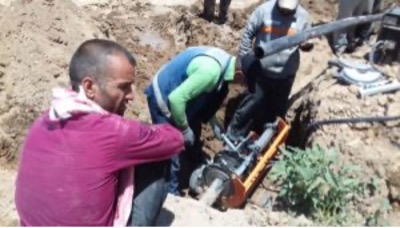 صيانة خط المياه الواصل من قرية تل الأمير إلى قريتي جوخة وكردو بزركان